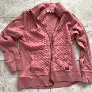 L.L.Bean zip-up quilted sweatshirt medium rose wash